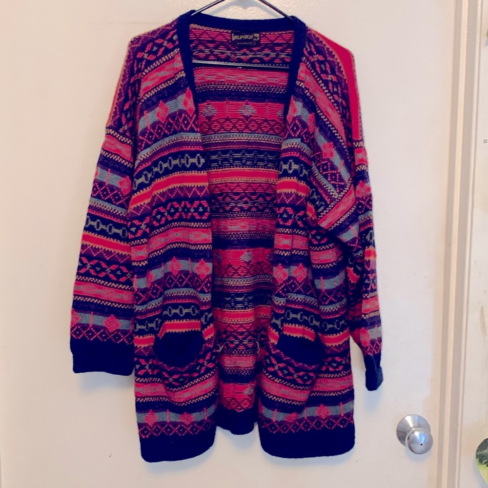 Colorful Vintage 100% Alpaca Sweater